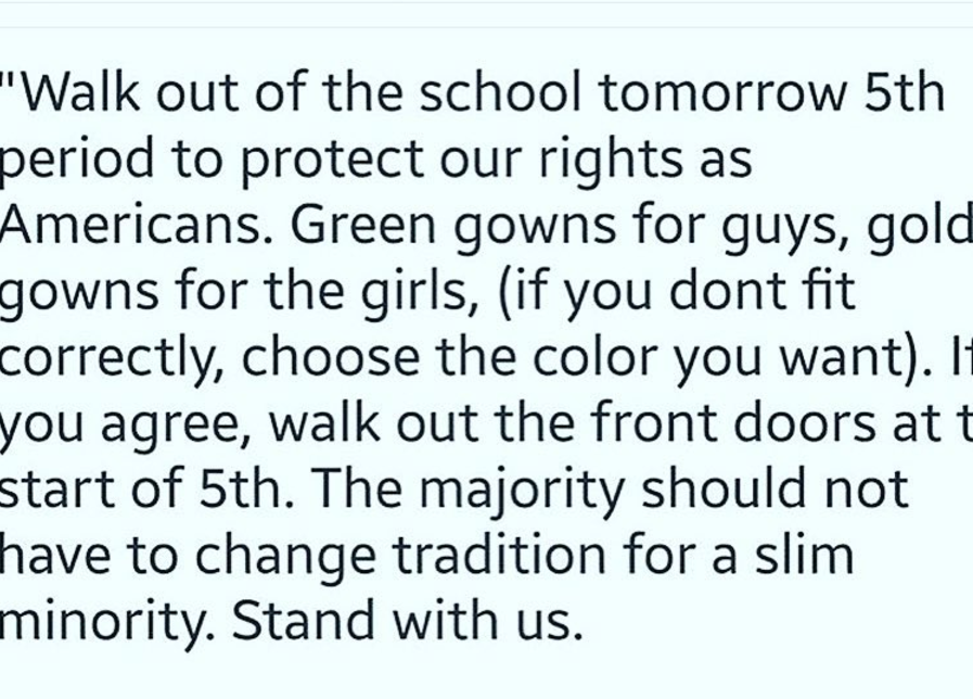 The original post on Instagram that ignited the protests.