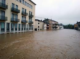 Flooding in downtown Vicenza, Italy